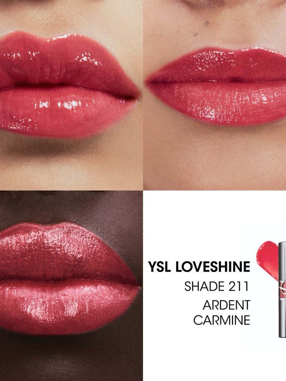 Yves Saint Laurent YSL LoveShine Lipstick 211 Carmine Red - Picture 6 of 6